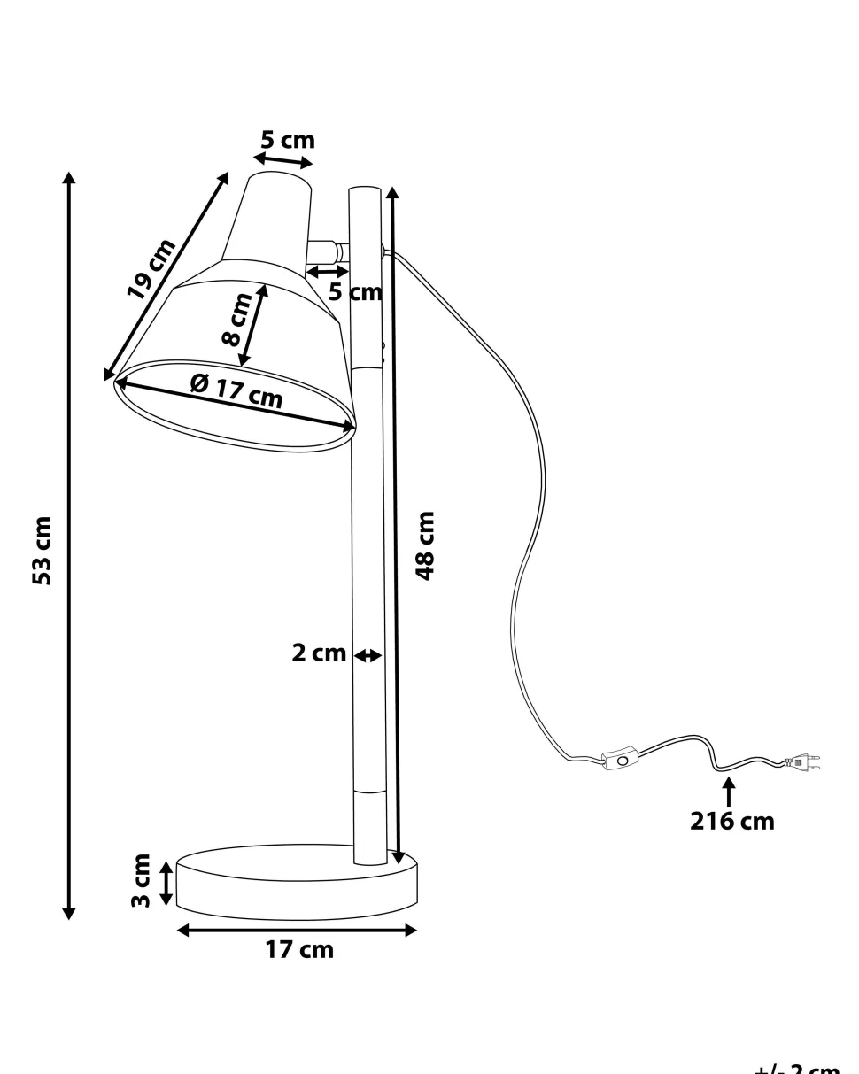 Candeeiro De Mesa Metal Branco E Madeira Aldan