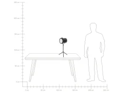 Candeeiro De Mesa Metalico Tipo Projetor Preto Henares