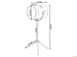 Candeeiro De Mesa Metalico Tipo Projetor Preto Henares