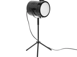 Candeeiro De Mesa Metalico Tipo Projetor Preto Henares