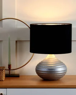 Candeeiro De Mesa Prateado 42 Cm Kuban