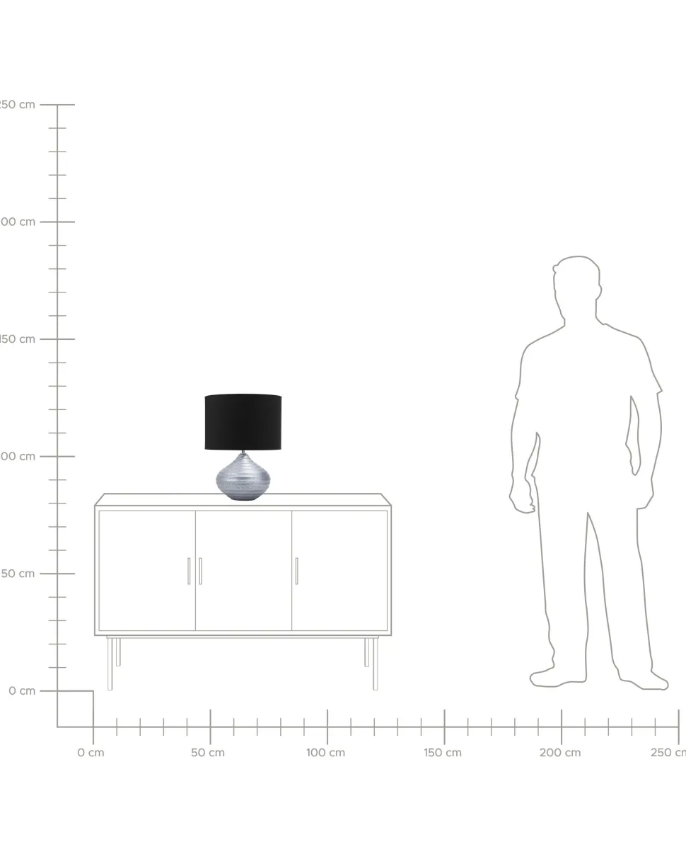 Candeeiro De Mesa Prateado 42 Cm Kuban