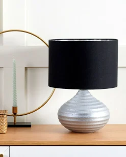 Candeeiro De Mesa Prateado 42 Cm Kuban