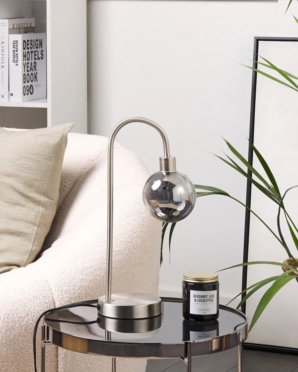 Candeeiro De Mesa Prateado Ramis