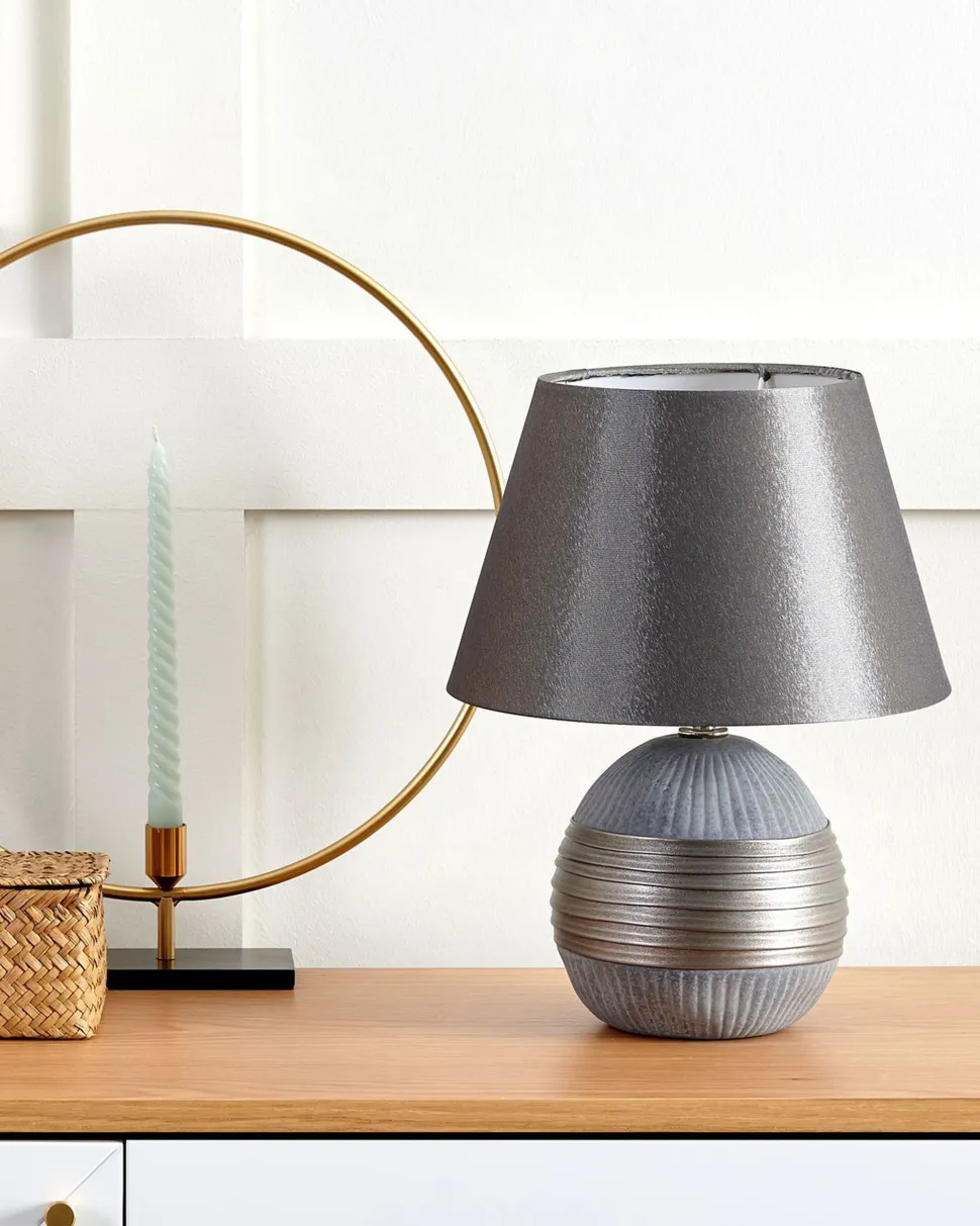 Candeeiro De Mesa Prateado Sado