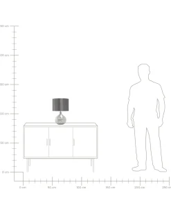 Candeeiro De Mesa Prateado Yakima