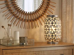 Candeeiro De Mesa Prateado Sajo M