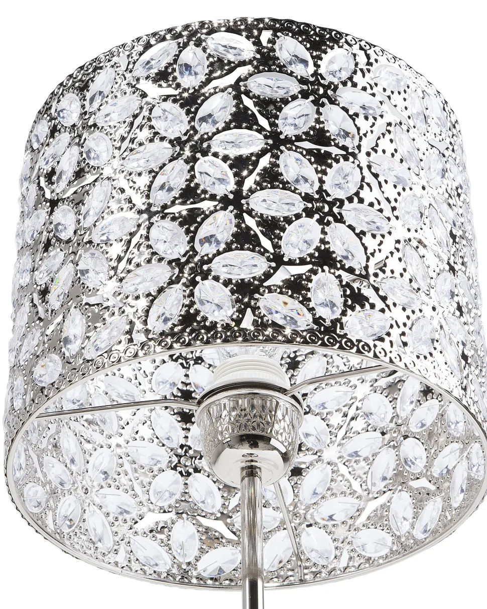 Candeeiro De Mesa Prateado Sajo L