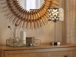 Candeeiro De Mesa Prateado Sajo S