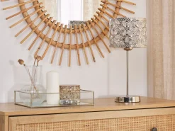 Candeeiro De Mesa Prateado Sajo S