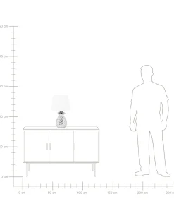 Candeeiro De Mesa Prateado 52 Cm Pineapple
