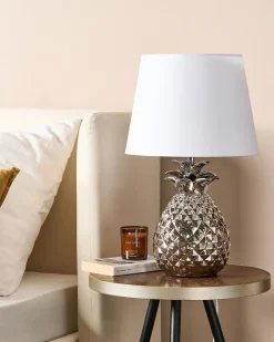 Candeeiro De Mesa Prateado 52 Cm Pineapple