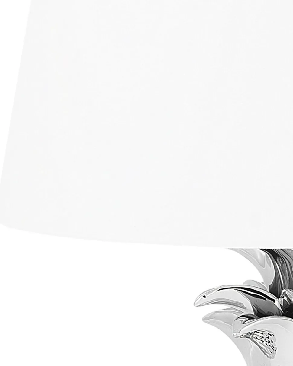 Candeeiro De Mesa Prateado 52 Cm Pineapple