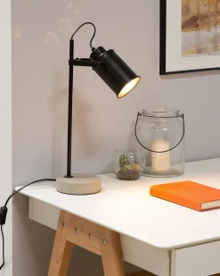 Candeeiro De Mesa Preto 37 Cm Mundaka