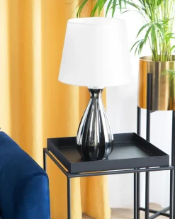 Candeeiro De Mesa Preto E Prateado Vardja