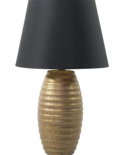 Candeeiro De Mesa Preto E Dourado Ebro