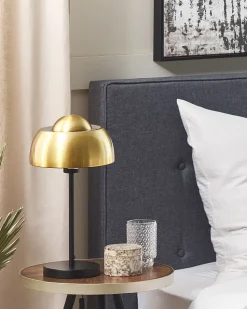 Candeeiro De Mesa Preto E Dourado Senette