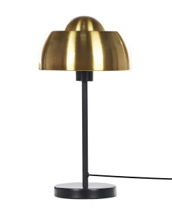 Candeeiro De Mesa Preto E Dourado Senette