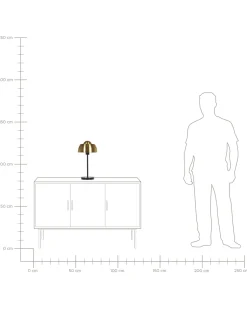 Candeeiro De Mesa Preto E Dourado Senette