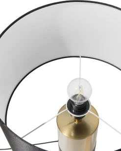 Candeeiro De Mesa Preto E Dourado Darling