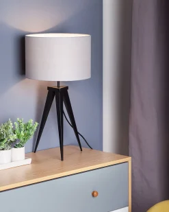 Candeeiro De Mesa Preto E Cinzento Claro Stiletto