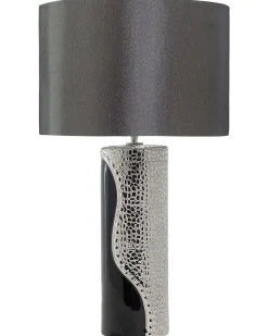 Candeeiro De Mesa Preto E Prateado Aiken