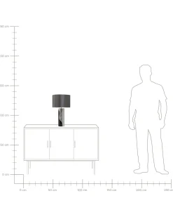 Candeeiro De Mesa Preto E Prateado Aiken