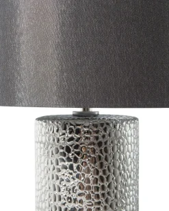 Candeeiro De Mesa Preto E Prateado Aiken