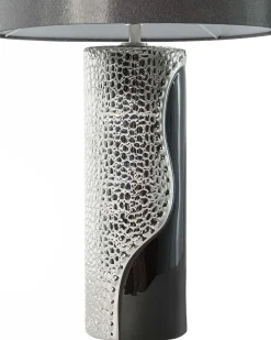 Candeeiro De Mesa Preto E Prateado Aiken