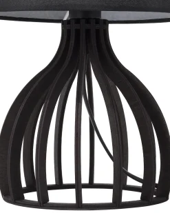 Candeeiro De Mesa Preto Em Madeira Agueda