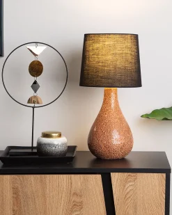 Candeeiro De Mesa Preto E Cobre Abrams