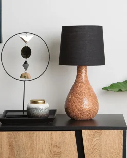 Candeeiro De Mesa Preto E Cobre Abrams