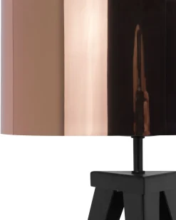 Candeeiro De Mesa Preto E Cor De Cobre Stiletto