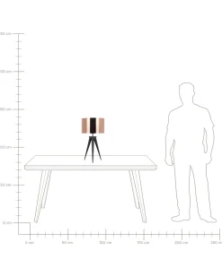 Candeeiro De Mesa Preto E Cor De Cobre Stiletto