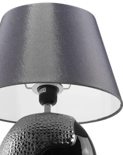 Candeeiro De Mesa Preto E Prateado Argun