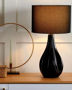 Candeeiro De Mesa Preto Santee