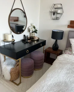 Candeeiro De Mesa Preto Santee