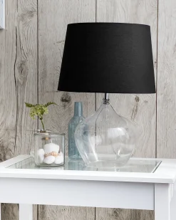 Candeeiro De Mesa Transparente E Preto Osum