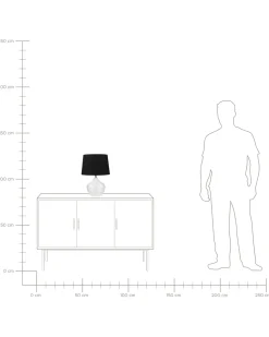 Candeeiro De Mesa Transparente E Preto Osum