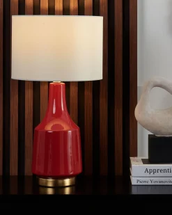 Candeeiro De Mesa Vermelho Triversa