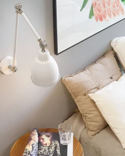 Candeeiro De Parede Branco E Niquel Mississippi L