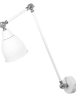 Candeeiro De Parede Branco E Niquel Mississippi L