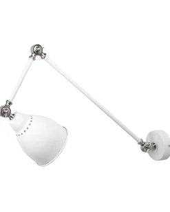 Candeeiro De Parede Branco E Niquel Mississippi L