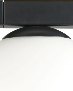 Candeeiro De Parede Com 2 Abajur E Vaso Em Metal Preto 55 Cm Isabella