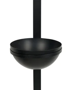 Candeeiro De Parede Com 1 Abajur E Vaso Em Metal Preto 55 Cm Isabella