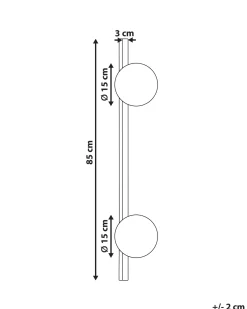 Candeeiro De Parede Com 2 Abajur Em Metal Preto 55 Cm Isabella