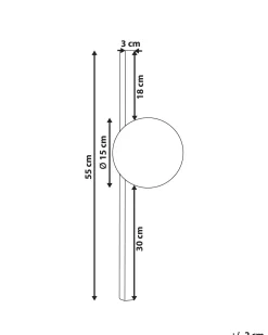 Candeeiro De Parede Com 1 Abajur Em Metal Preto 55 Cm Isabella