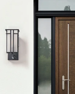 Candeeiro De Parede Com Sensor De Movimento Preto 28 Cm Cowie