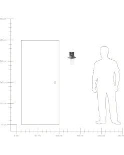 Candeeiro De Parede Com Sensor De Movimento Preto 30 Cm Goodie