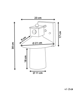 Candeeiro De Parede Com Sensor De Movimento Preto 30 Cm Goodie